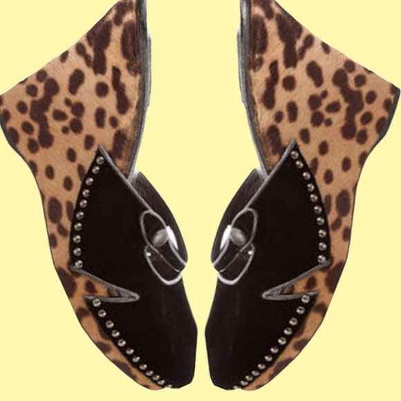 PRADA ✴️Animal Print/Calf Hair/Pony ✴️Platform Wedge Sandals/Slides Orig $675 - Picture 7 of 14